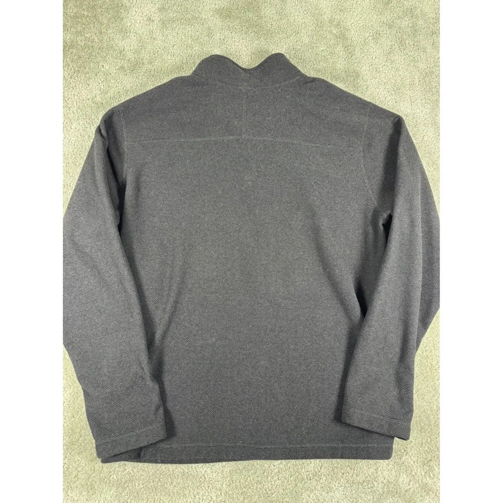 The North Face Mens XL Quarter Zip Fleece Pullover Charcoal Grey Textured Knit